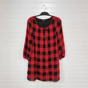 Madewell Size Medium Signal Buffalo Check Plaid Tunic Dress Wool Blend Gingham